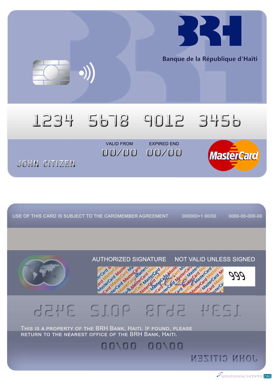 Download Haiti BRH Bank mastercard Photoshop template